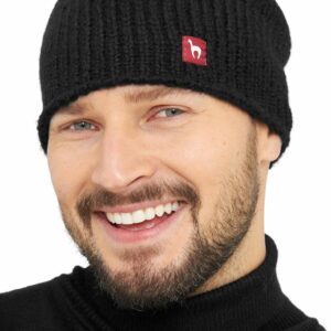 Svart mössa i fin alpackaull