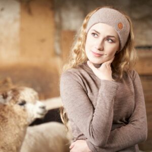 Pannband i alpackaull-Sand