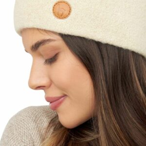 Pannband i alpackaull-vit