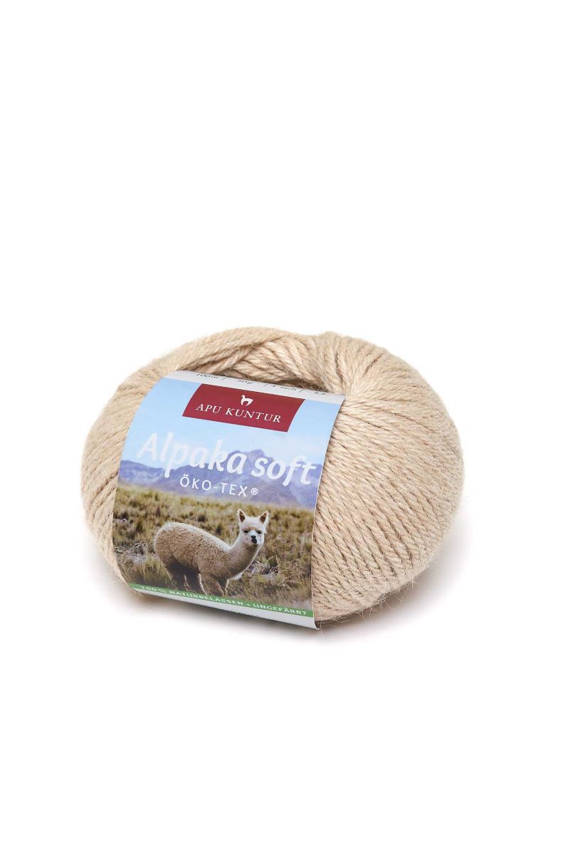 mjukt garn av 100% alpackaull-beige